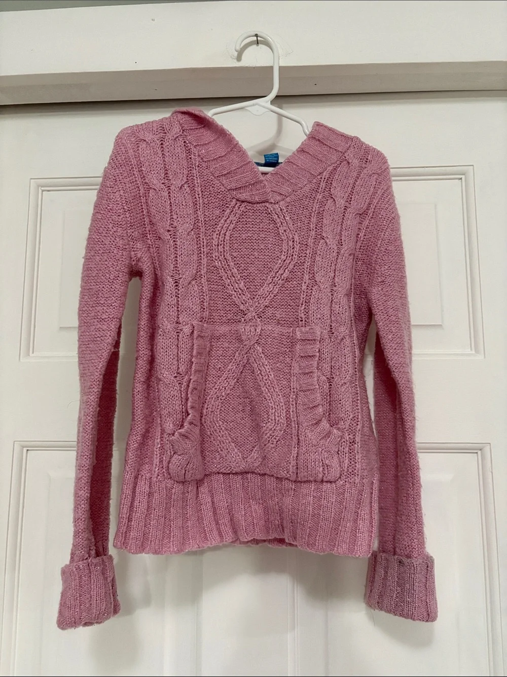 The Children's Place Pink Cable Knit Hooded Sweater